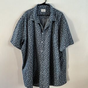 Casual Navy Floral Men's Shirt